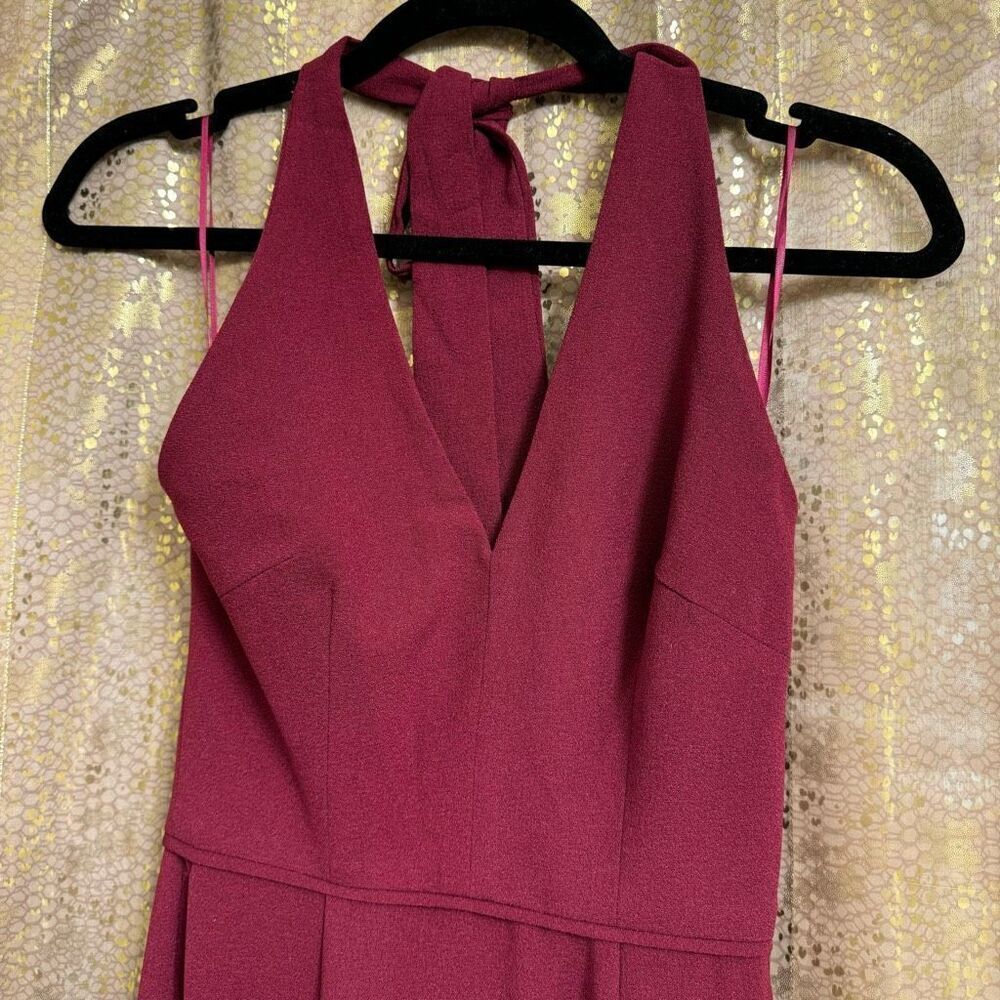 Dress The Population Shiloh Dark Magenta Halter Maxi Dress XS NWT - Picture 2 of 14